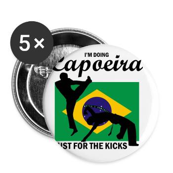 Ginga Capoeira für brasilianische Kampfsportarten - Buttons klein 25 mm (5er Pack) - Weiß - Vorne