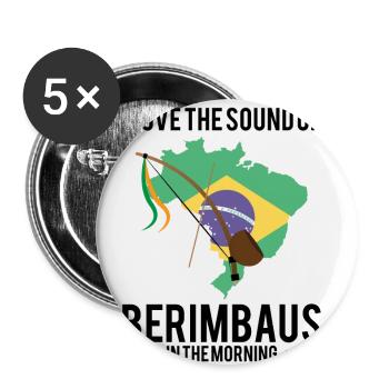 Afro-brasilianischer Tanz Spruch für Capoeira - Buttons klein 25 mm (5er Pack) - Weiß - Vorne