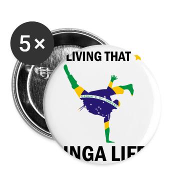 Afro-brasilianischer Tanz Spruch für Capoeira - Buttons klein 25 mm (5er Pack) - Weiß - Vorne