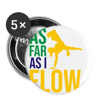Afro-brasilianischer Tanz Spruch für Capoeira - Buttons klein 25 mm (5er Pack) - Weiß - Vorne