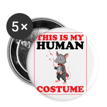 Waschbär Design für Possum und Beutelratte - Buttons klein 25 mm (5er Pack) - Weiß - Vorne