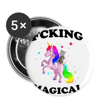 Opossum Design pour les amateurs de ratons laveurs et de marsupiaux - Lot de 5 petits badges (25 mm) - blanc - Devant