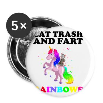 Opossum Design für Waschbär Fans und Beutelratze - Buttons klein 25 mm (5er Pack) - Weiß - Vorne