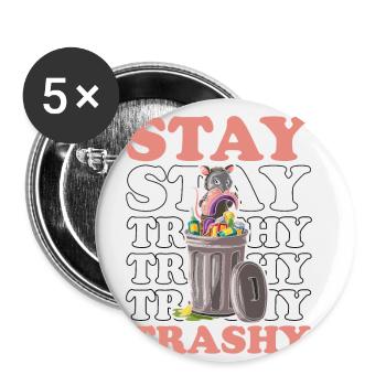 Waschbär Design für Possum und Beutelratte - Buttons klein 25 mm (5er Pack) - Weiß - Vorne