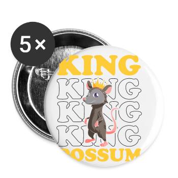 Waschbär Design für Possum und Beutelratte - Buttons klein 25 mm (5er Pack) - Weiß - Vorne