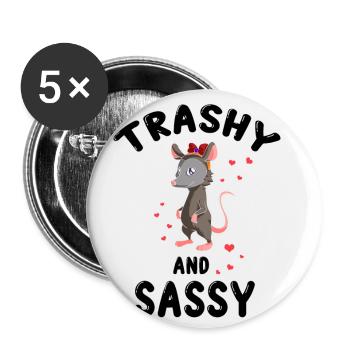 Sariga Design für Opossum und Waschbär - Buttons klein 25 mm (5er Pack) - Weiß - Vorne