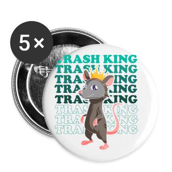 Waschbär Design für Possum und Beutelratte - Buttons klein 25 mm (5er Pack) - Weiß - Vorne