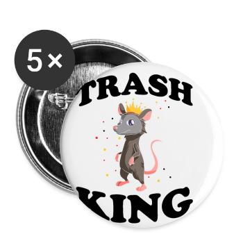 Opossum Design für Waschbär Fans und Beutelratze - Buttons klein 25 mm (5er Pack) - Weiß - Vorne