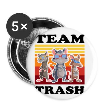 Waschbär Design für Possum und Beutelratte - Buttons klein 25 mm (5er Pack) - Weiß - Vorne