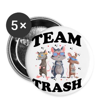 Opossum Design für Waschbär Fans und Beutelratze - Buttons klein 25 mm (5er Pack) - Weiß - Vorne