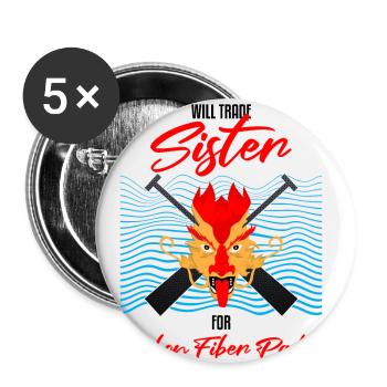 Conception de course de bateaux-dragons pour Dragon Boating - Lot de 5 petits badges (25 mm) - blanc - Devant