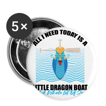 Drachenbootpaddeln für Drachenbootrennen Festival - Buttons klein 25 mm (5er Pack) - Weiß - Vorne