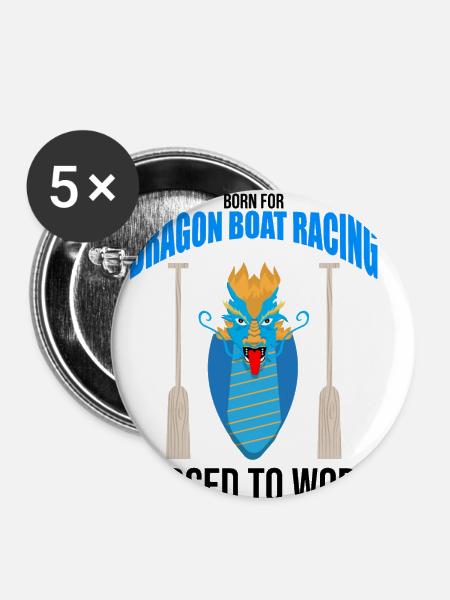 Drachenbootfahren-Thema für Drachenbootpaddeln - Buttons klein 25 mm (5er Pack) - Weiß