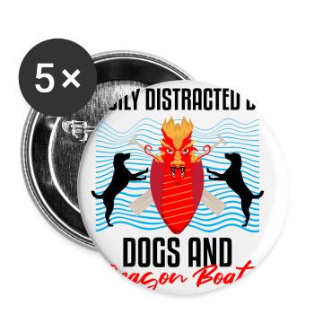 Drachenbootpaddeln für Drachenbootrennen Festival - Buttons klein 25 mm (5er Pack) - Weiß - Vorne