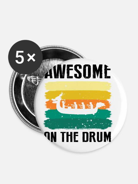 Drachenboot Crew und Drachenbootfahren - Buttons klein 25 mm (5er Pack) - Weiß