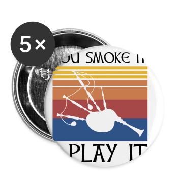Formation à la cornemuse et à la cornemuse - Lot de 5 petits badges (25 mm) - blanc - Devant