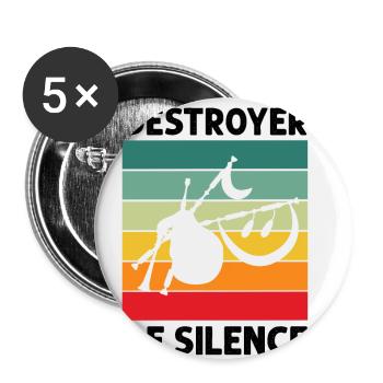 Formation à la cornemuse et à la cornemuse - Lot de 5 petits badges (25 mm) - blanc - Devant