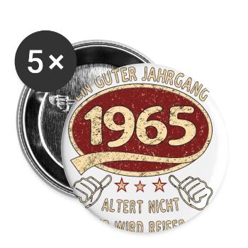 58. Geburtstag 1965 Guter Jahrgang - Buttons klein 25 mm (5er Pack) - Weiß - Vorne