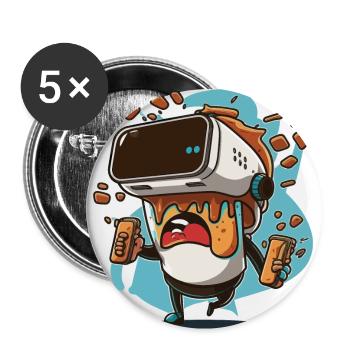 Future City VR - Buttons klein 25 mm (5er Pack) - Weiß - Vorne