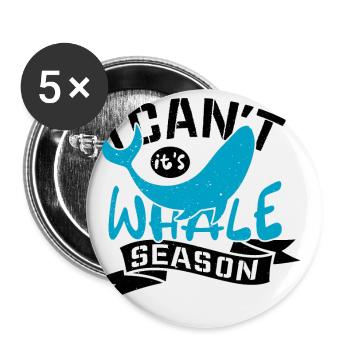 Citation de baleine pour le rorqual bleu et le béluga - Lot de 5 petits badges (25 mm) - blanc - Devant