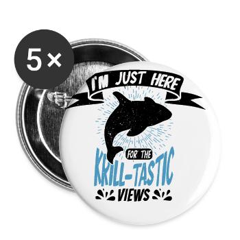 Marine mammals for orca watching and humpback whale - Buttons small 1''/25 mm (5-pack) - white - Front