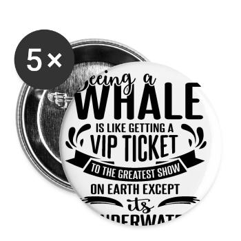 Blue whale for beluga whale and marine mammals - Buttons small 1''/25 mm (5-pack) - white - Front