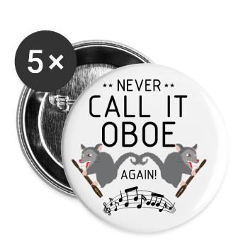 Fagott Orchesta Design für Fagottisten - Buttons klein 25 mm (5er Pack) - Weiß - Vorne
