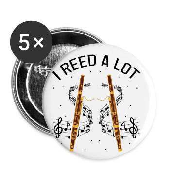 Instrument à vent et basson Instrument à vent - Lot de 5 petits badges (25 mm) - blanc - Devant