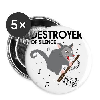 Orchestre et instrument à vent - Lot de 5 petits badges (25 mm) - blanc - Devant