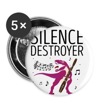 Bassoon Wind Instrument Design for Bassoonist - Buttons small 1''/25 mm (5-pack) - white - Front