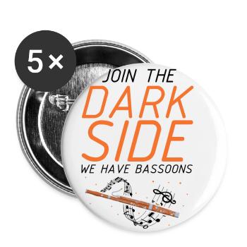 Bassoon Wind Instrument Design for Bassoonist - Buttons small 1''/25 mm (5-pack) - white - Front