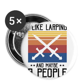 Citation Larping pour le jeu de rôle et Larper - Lot de 5 petits badges (25 mm) - blanc - Devant