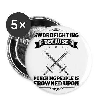 Citation Larping pour le jeu de rôle et Larper - Lot de 5 petits badges (25 mm) - blanc - Devant