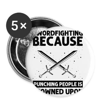 Citation Larper pour les jeux de rôle GN et fantastiques - Lot de 5 petits badges (25 mm) - blanc - Devant