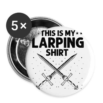 Citation Larping pour le jeu de rôle et Larper - Lot de 5 petits badges (25 mm) - blanc - Devant