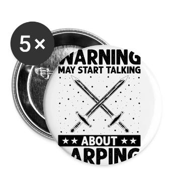 Citation de jeu de rôle pour Larper et Larp - Lot de 5 petits badges (25 mm) - blanc - Devant