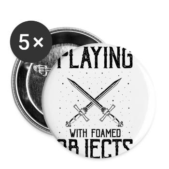 Citation Larping pour le jeu de rôle et Larper - Lot de 5 petits badges (25 mm) - blanc - Devant
