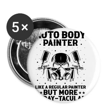 Peintre de voiture pour Peintre de voiture pour dessinateur de voitures - Lot de 5 petits badges (25 mm) - blanc - Devant
