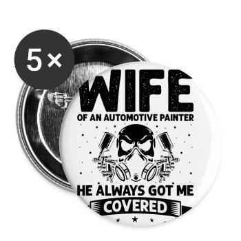 Car Painter Offer for Body Technicians - Buttons small 1''/25 mm (5-pack) - white - Front