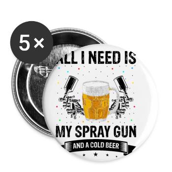 Car Painter Offer for Body Technicians - Buttons small 1''/25 mm (5-pack) - white - Front