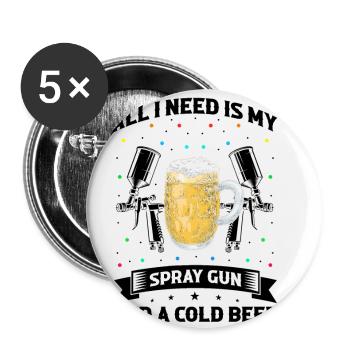Peintre de voiture pour Peintre de voiture pour dessinateur de voitures - Lot de 5 petits badges (25 mm) - blanc - Devant
