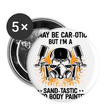 Peintre de voiture pour Peintre de voiture pour dessinateur de voitures - Lot de 5 petits badges (25 mm) - blanc - Devant