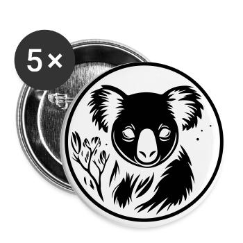 Koala - Buttons klein 25 mm (5er Pack) - Weiß - Vorne