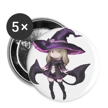 Halloween-Zauberinnen der Unterwelt - Buttons klein 25 mm (5er Pack) - Weiß - Vorne
