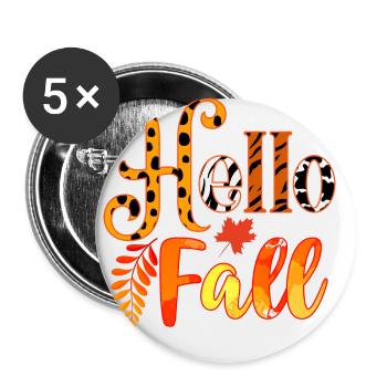 Automne Bonjour Automne - Lot de 5 petits badges (25 mm) - blanc - Devant