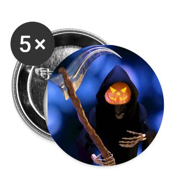 The Grim Reaper for Halloween - Buttons small 1''/25 mm (5-pack) - white - Front