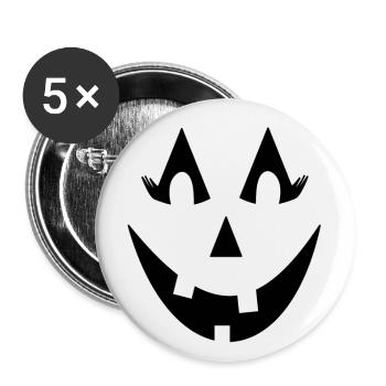 Funny Pumpkin Face | Halloween Pumpkin Design - Buttons small 1''/25 mm (5-pack) - white - Front