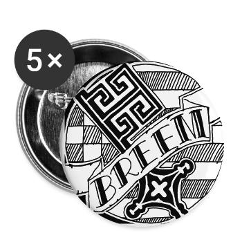 Bremen Bremer Schlüssel Speckflagge bremen hanse - Buttons klein 25 mm (5er Pack) - Weiß - Vorne