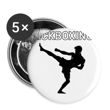 Kickboxing FIghter Kickboxer - Lot de 5 petits badges (25 mm) - blanc - Devant