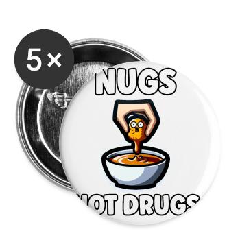 Chicken Nuggets Funny Chicken Nugget Drawing - Buttons small 1''/25 mm (5-pack) - white - Front
